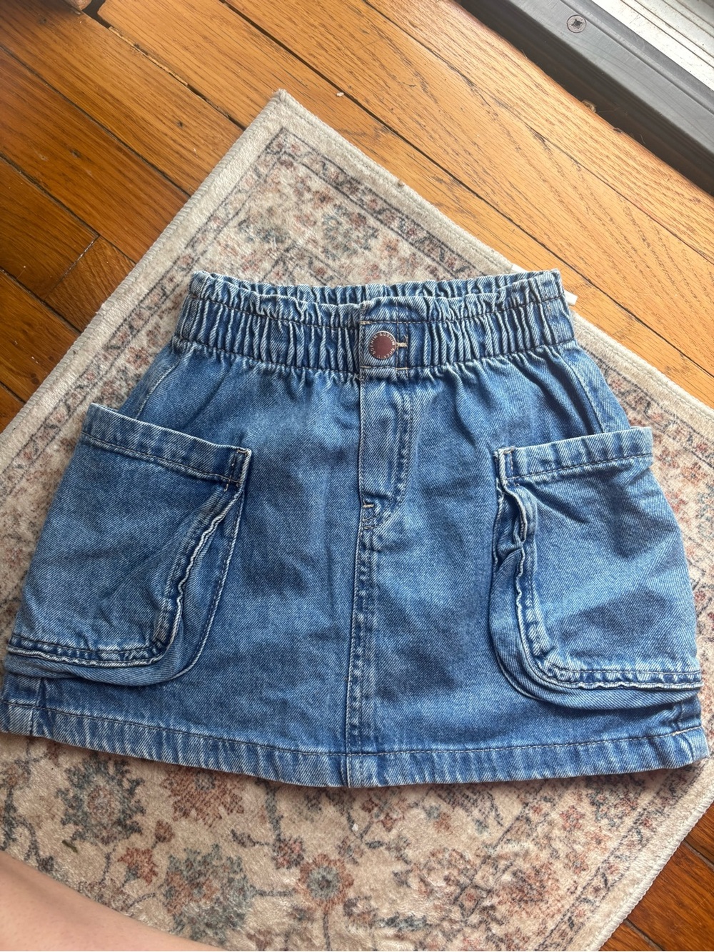 6X Girls H&M Elastic Waist Denim Skirt Light Blue
